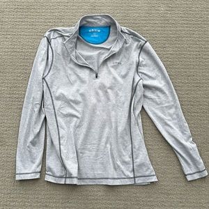 Orvis Sandy Point 1/4 Zip Pullover Lightweight Breathable Gray Men's L